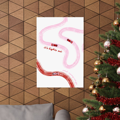 Pink and Red F1 Matte Vertical Poster | F1 Giclée Art Print (US SIZING)