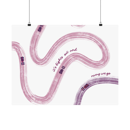 Mauve and Purple F1 Matte Horizontal Poster | US SIZING