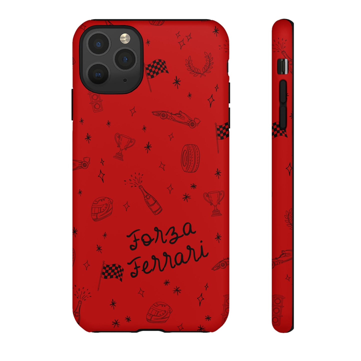 F1 Ferrari Racing Doodle "Forza Ferrari" F1 Phone Case Design