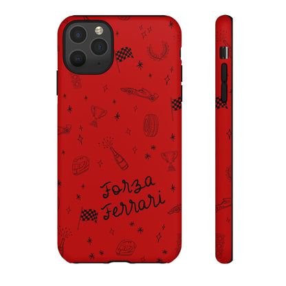 F1 Ferrari Racing Doodle "Forza Ferrari" F1 Phone Case Design