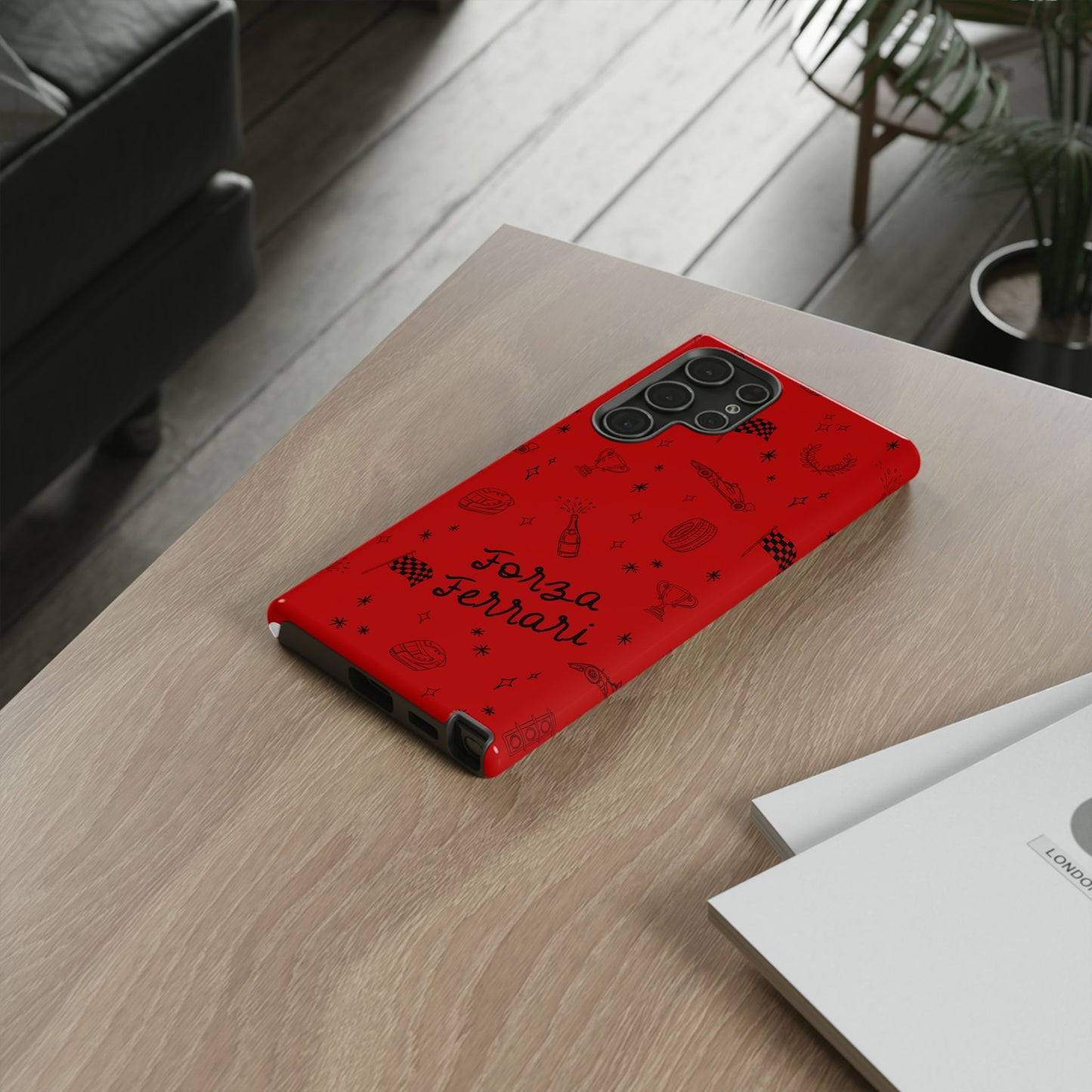 F1 Ferrari Racing Doodle "Forza Ferrari" F1 Phone Case Design