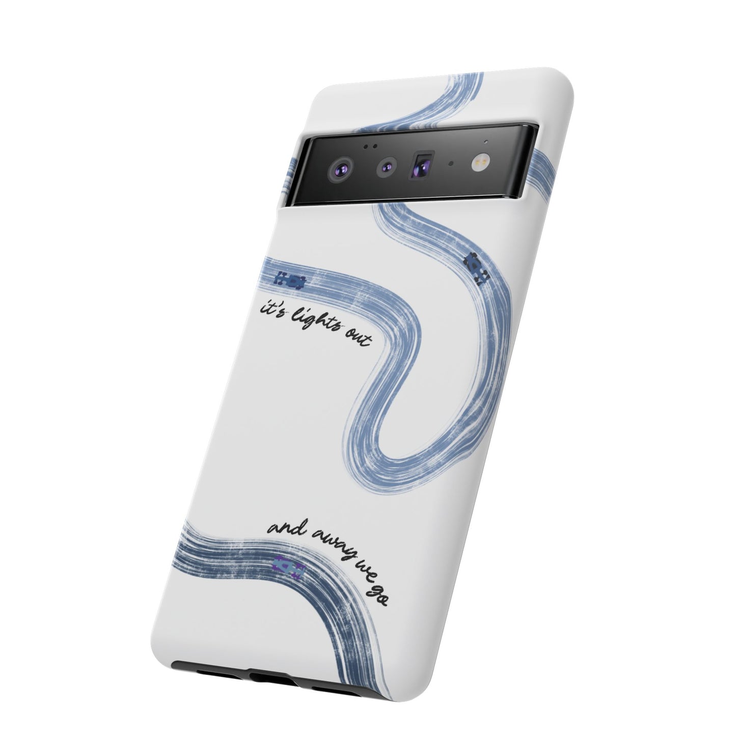 F1 Phone Case Blue Painted "its lights out and away we go", Trendy F1 Gift, Formula 1 Gift, Cute F1 Phone Case, Gift for F1 Fans