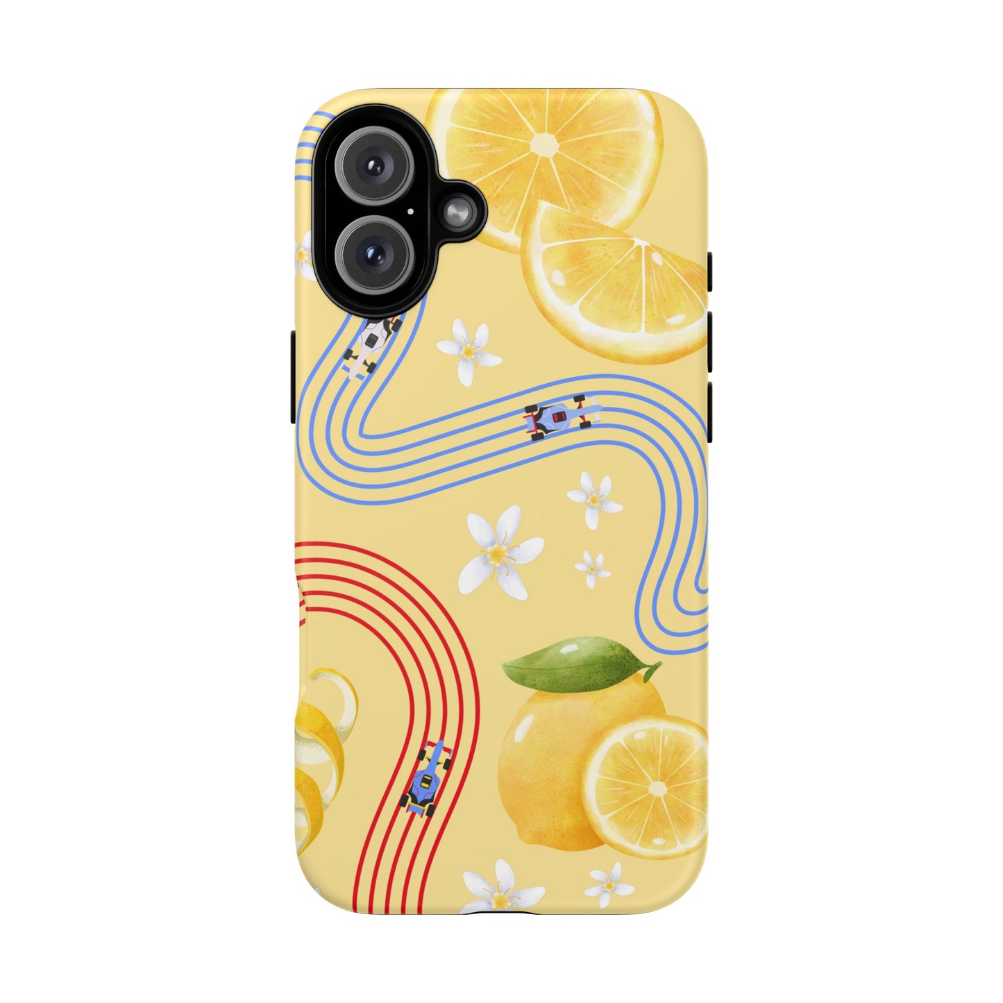 Yellow F1 Racing Bulls and Lemons Phone Case, Trendy F1 Gift, Formula 1 Gift, Cute Fruit F1 Phone Case, Unique Phone Case