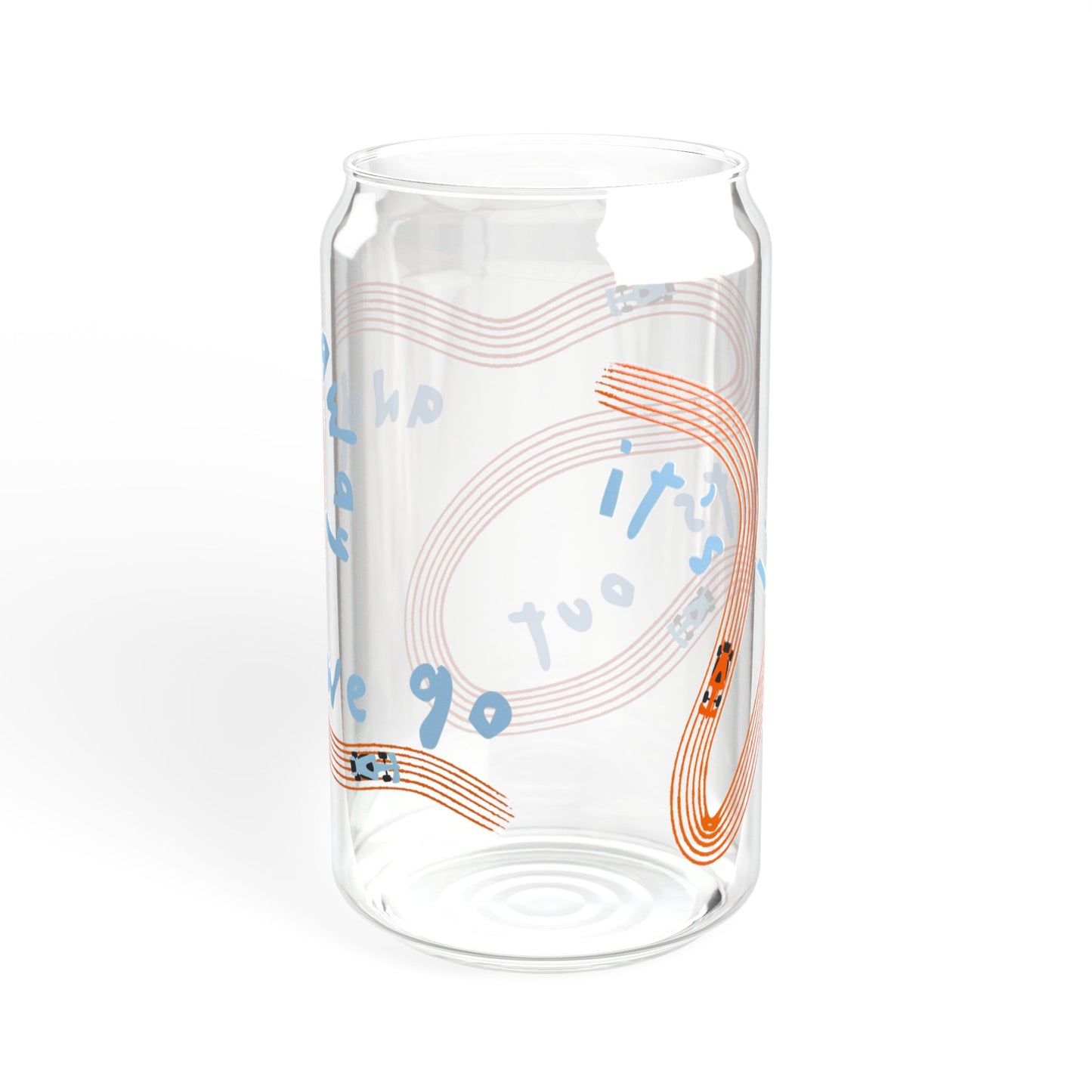 McLaren F1 Orange and Blue It's Lights Out sipper glass | 16oz