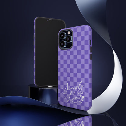 Simply Lovely Purple Checkered F1 Phone Case Design, Trendy F1 Gift, Formula 1 Gift, Cute F1 Phone Case