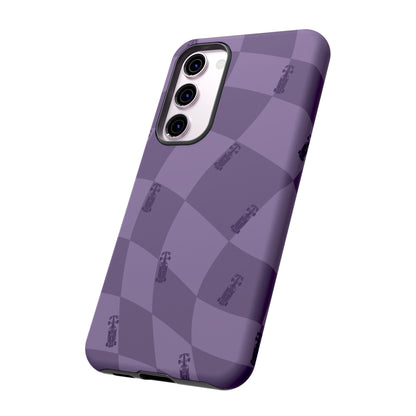 F1 Phone Case Purple Checkered Design, Trendy F1 Gift, Formula 1 Gift, Cute F1 Phone Case, Unique Formula One Phone Case