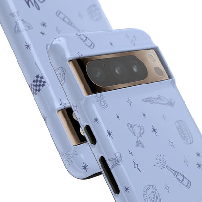Blue Doodle "Simply Lovely" F1 Phone Case Design