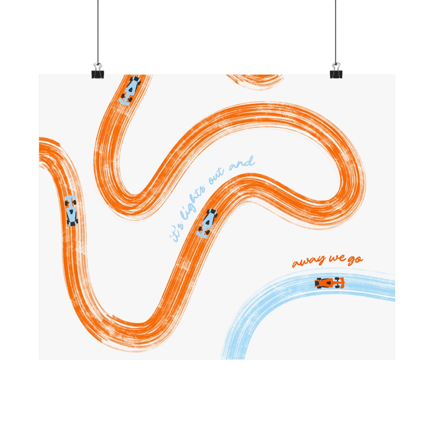 McLaren Orange and Blue Matte Horizontal Poster | US SIZING