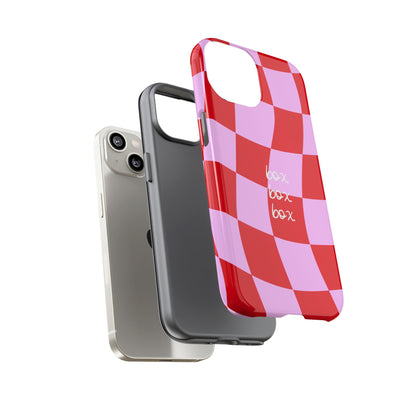 Pink and Red Checkered F1 Phone Case, Box Box Box F1 Phone Case