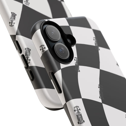 F1 Phone Case Black and White Checkered Design, Trendy F1 Gift, Formula 1 Gift, Cute F1 Phone Case, Unique Formula One Phone Case