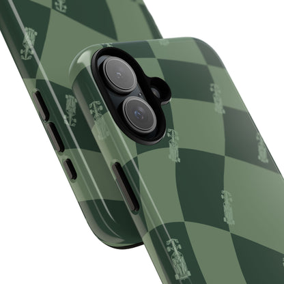 F1 Phone Case Green Checkerboard Design, Trendy F1 Gift, Formula 1 Gift, Cute F1 Phone Case, Unique Formula One Phone Case