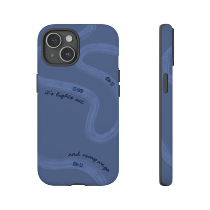 F1 Phone Case Monochrome Dark Blue Painted "its lights out and away we go", Trendy F1 Gift, Formula 1 Gift, Cute F1 Phone Case, Phone Case