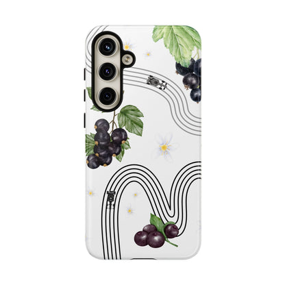 F1 Cadillac and Black Currants Phone Case, Trendy F1 Gift, Formula 1 Gift, Cute Fruit F1 Phone Case, Unique Phone Case