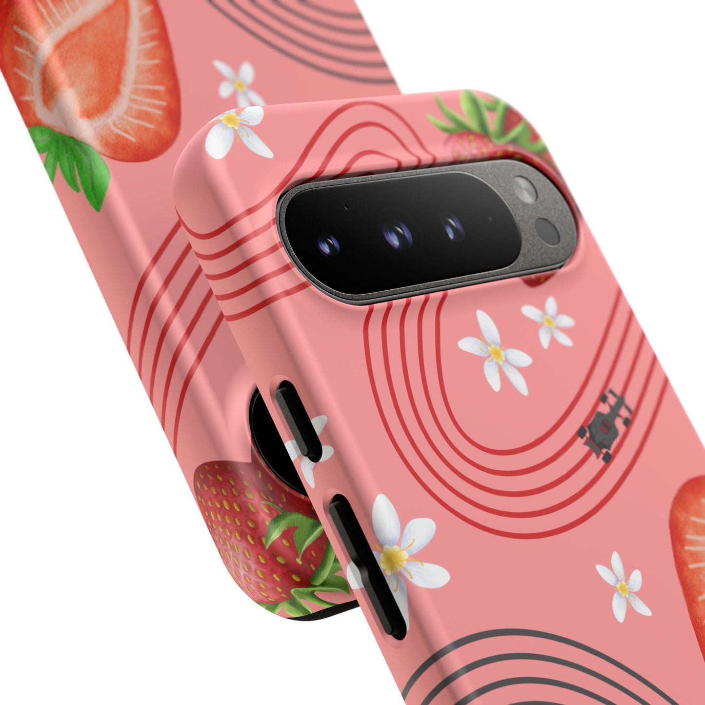 Red F1 Audi and Strawberries Phone Case, Trendy F1 Gift, Formula 1 Gift, Cute Fruit F1 Phone Case, Unique Phone Case