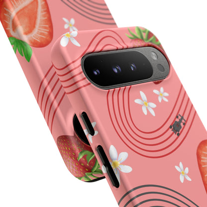 Red F1 Audi and Strawberries Phone Case, Trendy F1 Gift, Formula 1 Gift, Cute Fruit F1 Phone Case, Unique Phone Case
