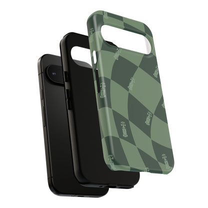 F1 Phone Case Green Checkerboard Design, Trendy F1 Gift, Formula 1 Gift, Cute F1 Phone Case, Unique Formula One Phone Case