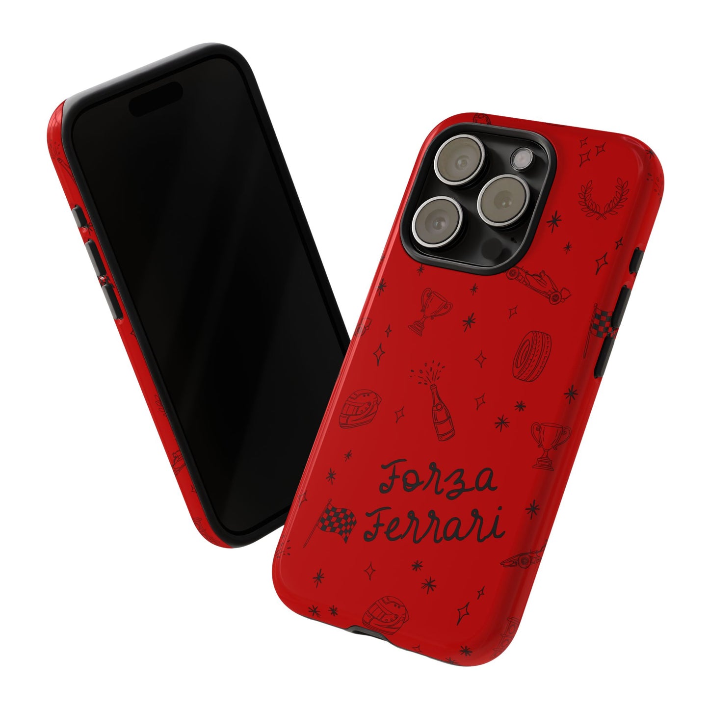 F1 Ferrari Racing Doodle "Forza Ferrari" F1 Phone Case Design