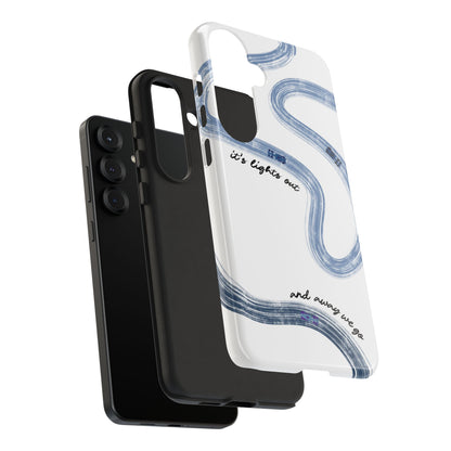 F1 Phone Case Blue Painted "its lights out and away we go", Trendy F1 Gift, Formula 1 Gift, Cute F1 Phone Case, Gift for F1 Fans