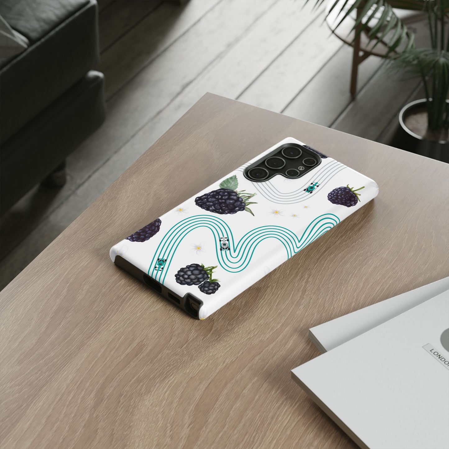 F1 Mercedes and Blackberries Phone Case , Trendy F1 Gift, Formula 1 Gift, Cute Fruit F1 Phone Case, Unique Phone Case