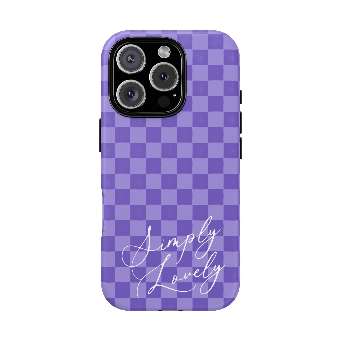 Simply Lovely Purple Checkered F1 Phone Case Design, Trendy F1 Gift, Formula 1 Gift, Cute F1 Phone Case