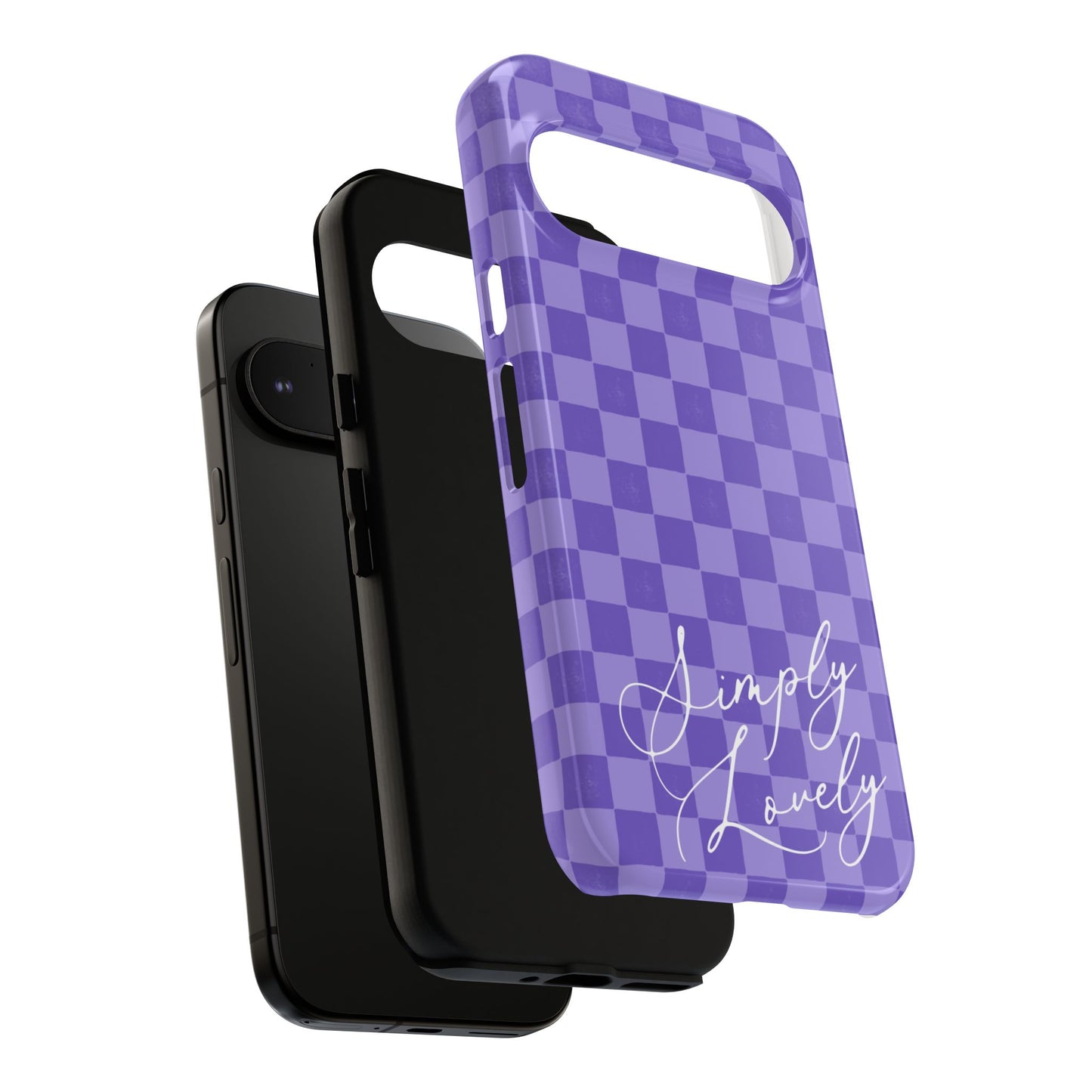 Simply Lovely Purple Checkered F1 Phone Case Design, Trendy F1 Gift, Formula 1 Gift, Cute F1 Phone Case