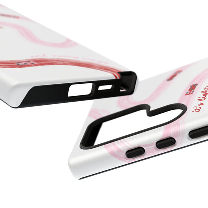 F1 Phone Case Pink and Red Painted "its lights out and away we go", Trendy F1 Gift, Formula 1 Gift, Cute F1 Phone Case, Unique Phone Case