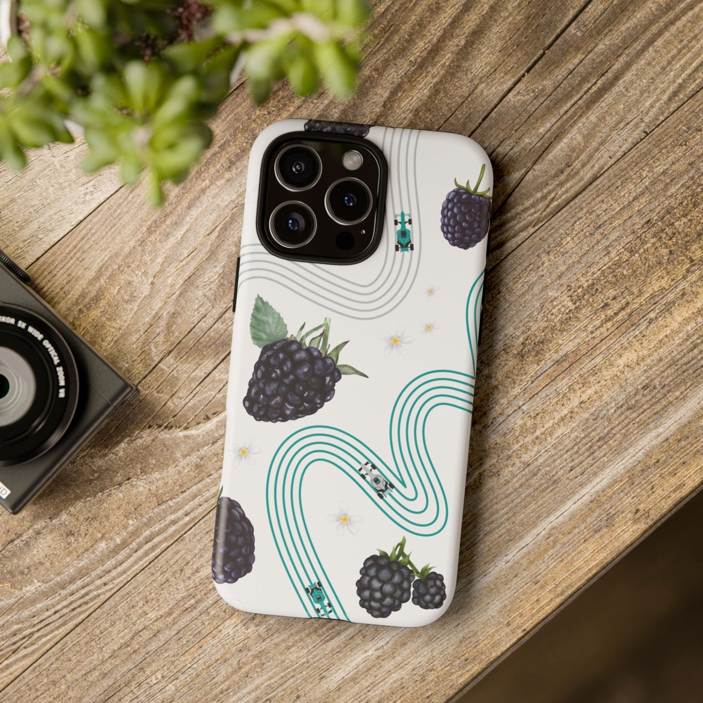F1 Mercedes and Blackberries Phone Case , Trendy F1 Gift, Formula 1 Gift, Cute Fruit F1 Phone Case, Unique Phone Case