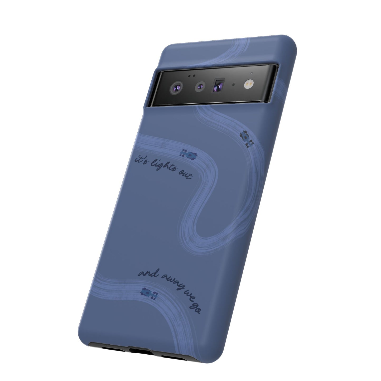 F1 Phone Case Monochrome Dark Blue Painted "its lights out and away we go", Trendy F1 Gift, Formula 1 Gift, Cute F1 Phone Case, Phone Case