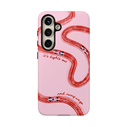 F1 Phone Case Pink and Red Painted "its lights out and away we go", Trendy F1 Gift, Formula 1 Gift, Cute F1 Phone Case, Unique Phone Case