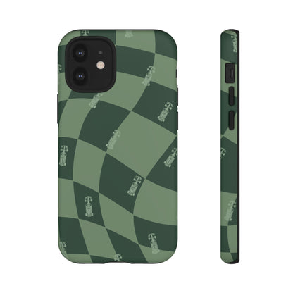 F1 Phone Case Green Checkerboard Design, Trendy F1 Gift, Formula 1 Gift, Cute F1 Phone Case, Unique Formula One Phone Case