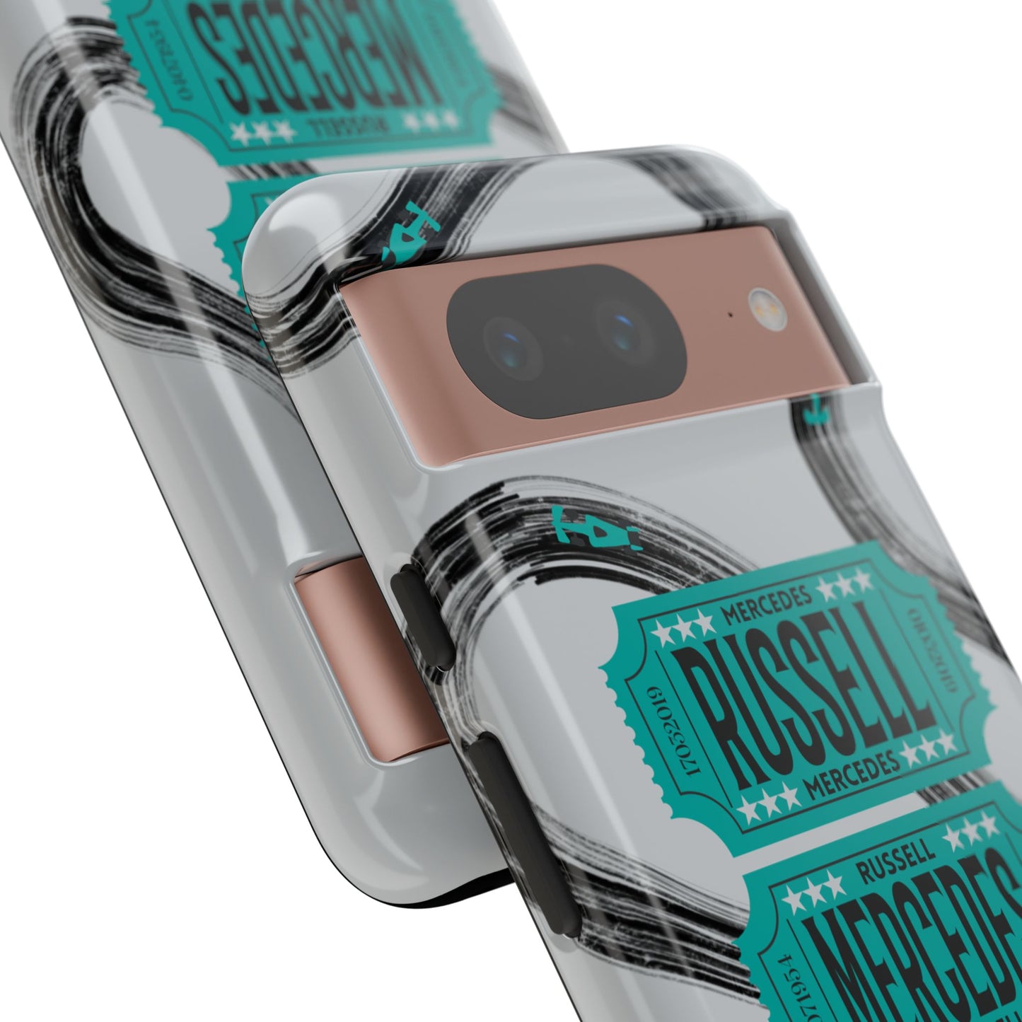 Mercedes F1 Phone Case Painted Ticket Stubs, Trendy F1 Gift, Formula 1 Gift, Cute F1 Phone Case