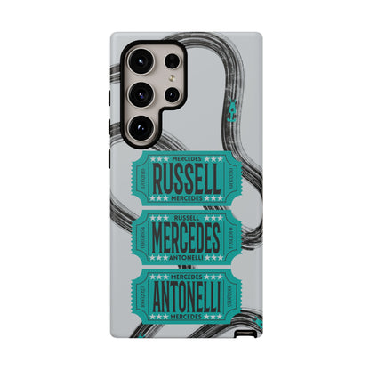 Mercedes F1 Phone Case Painted Ticket Stubs, Trendy F1 Gift, Formula 1 Gift, Cute F1 Phone Case
