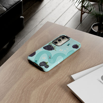 Teal F1 Mercedes and Blackberries Phone Case , Trendy F1 Gift, Formula 1 Gift, Cute Fruit F1 Phone Case, Unique Phone Case