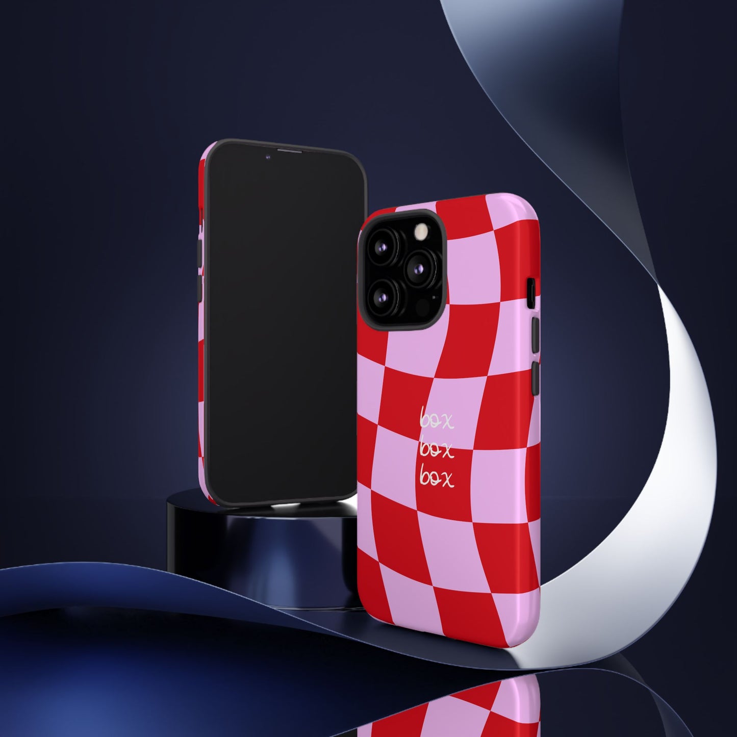 Pink and Red Checkered F1 Phone Case, Box Box Box F1 Phone Case