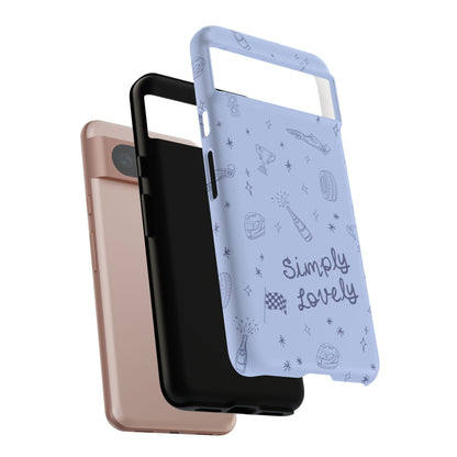 Blue Doodle "Simply Lovely" F1 Phone Case Design