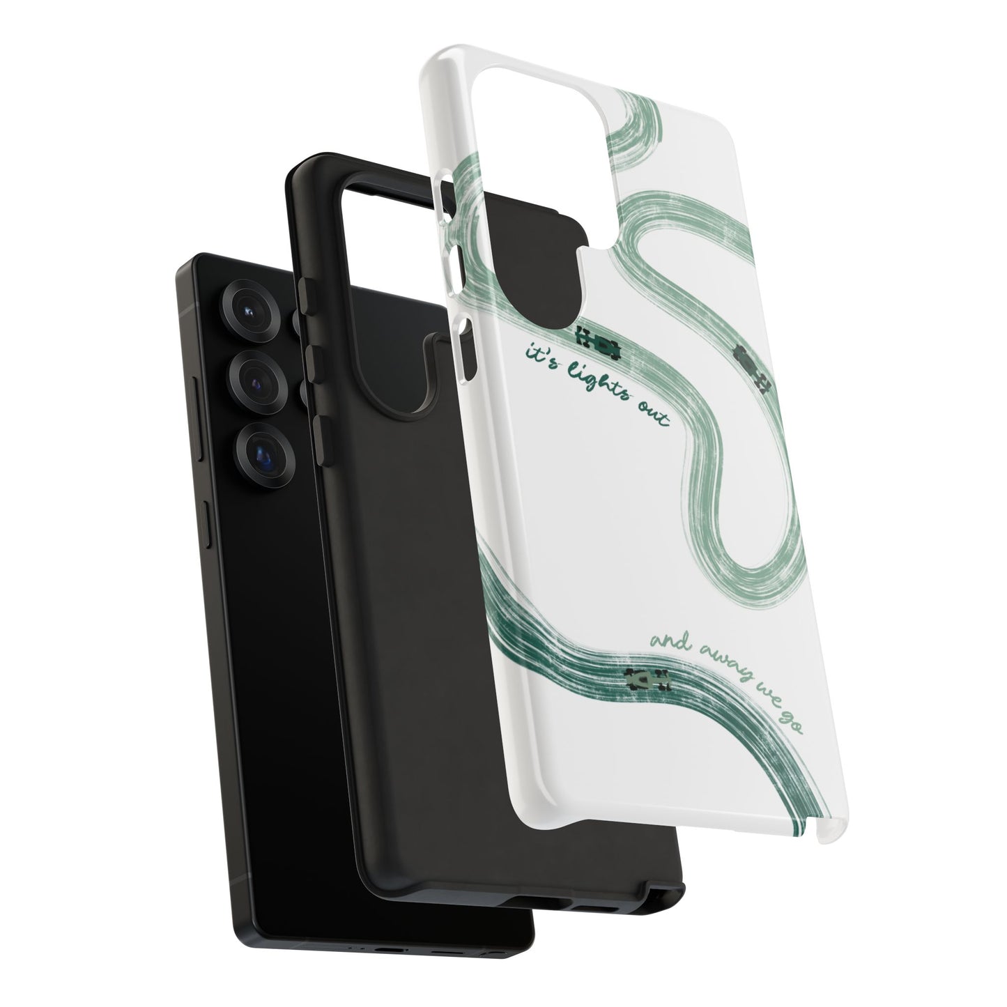 F1 Phone Case Green Painted "its lights out and away we go", Trendy F1 Gift, Formula 1 Gift, Cute F1 Phone Case, Gift for F1 Fans