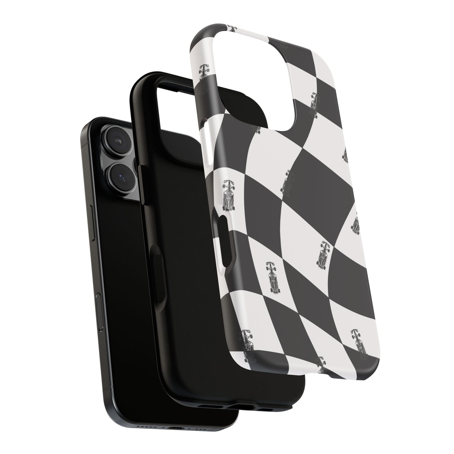 F1 Phone Case Black and White Checkered Design, Trendy F1 Gift, Formula 1 Gift, Cute F1 Phone Case, Unique Formula One Phone Case