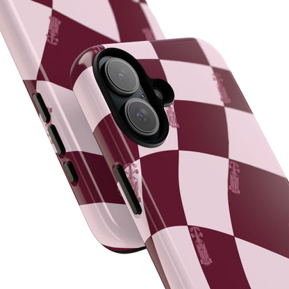 F1 Phone Case Pink Checkered Design, Trendy F1 Gift, Formula 1 Gift, Cute F1 Phone Case, Unique Formula One Phone Case