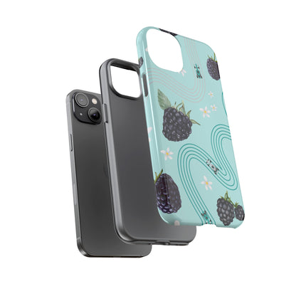 Teal F1 Mercedes and Blackberries Phone Case , Trendy F1 Gift, Formula 1 Gift, Cute Fruit F1 Phone Case, Unique Phone Case