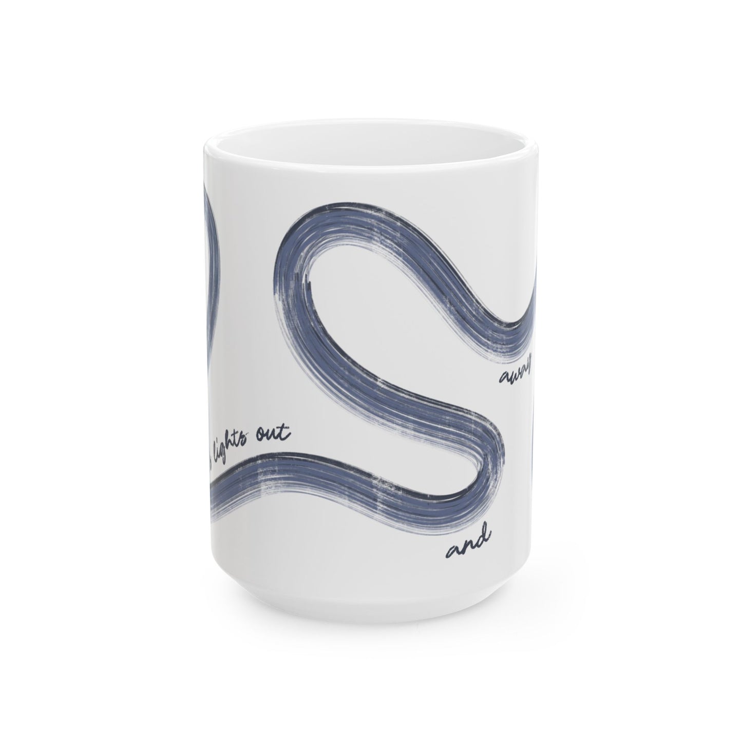 Blue F1 Painted It's Lights Out and Away We Go Mug, Unique Gift for Coffee Lovers, Whimsical Formula 1 Gift