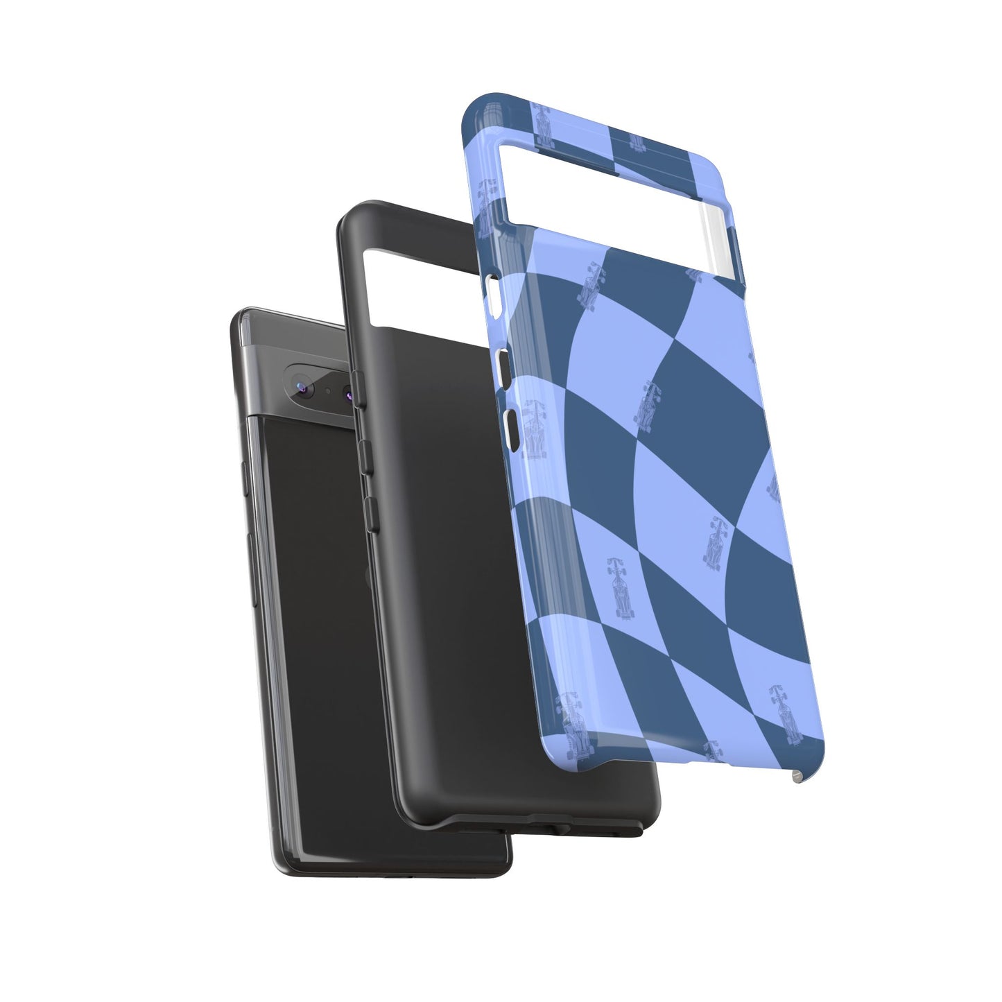 F1 Phone Case Blue Checkerboard Design, Trendy F1 Gift, Formula 1 Gift, Cute F1 Phone Case, Unique Formula One Phone Case