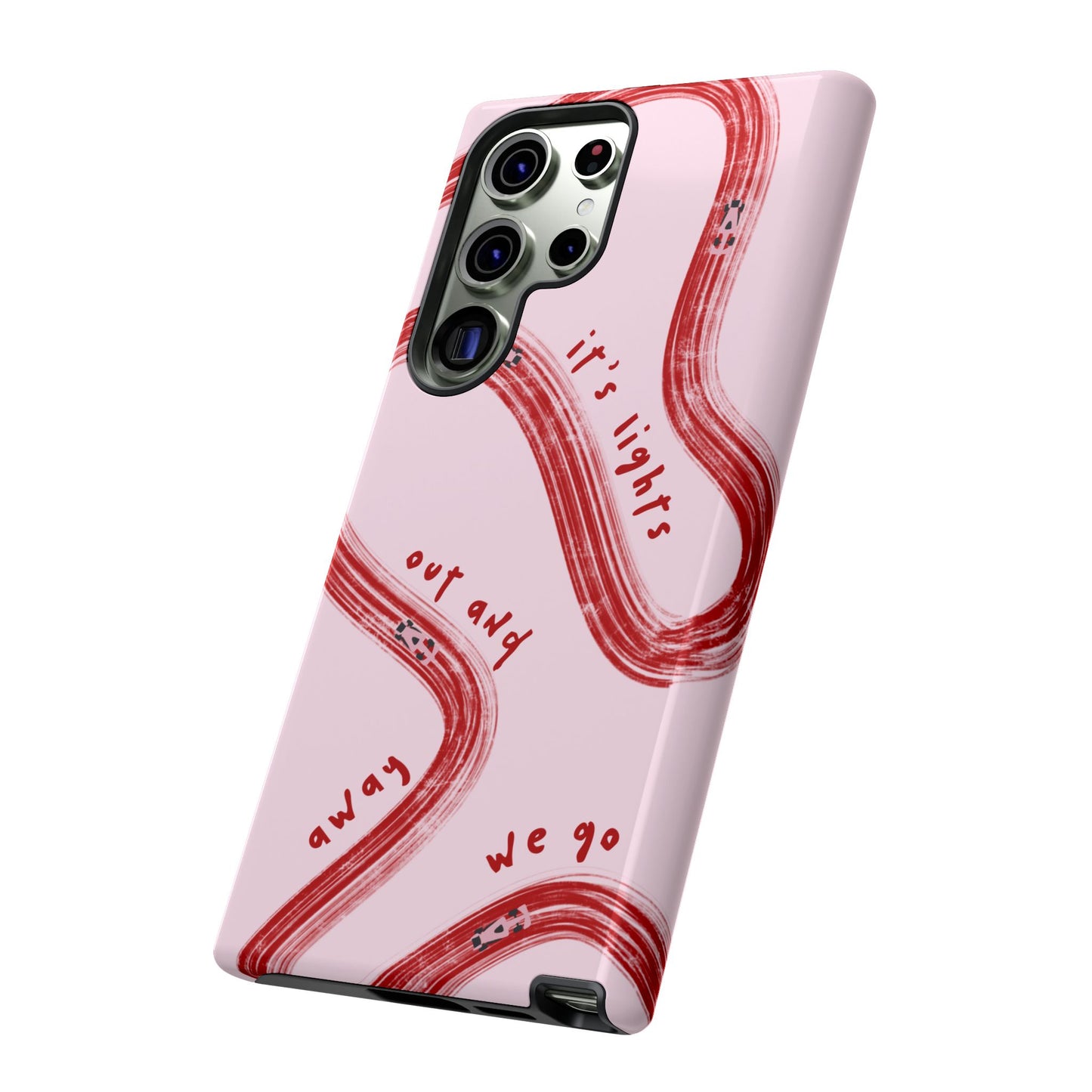 Pink and Red Lights Out F1 Phone Case Design, Trendy F1 Gift, Formula 1 Gift, Cute F1 Phone Case, Unique Formula One Phone Case