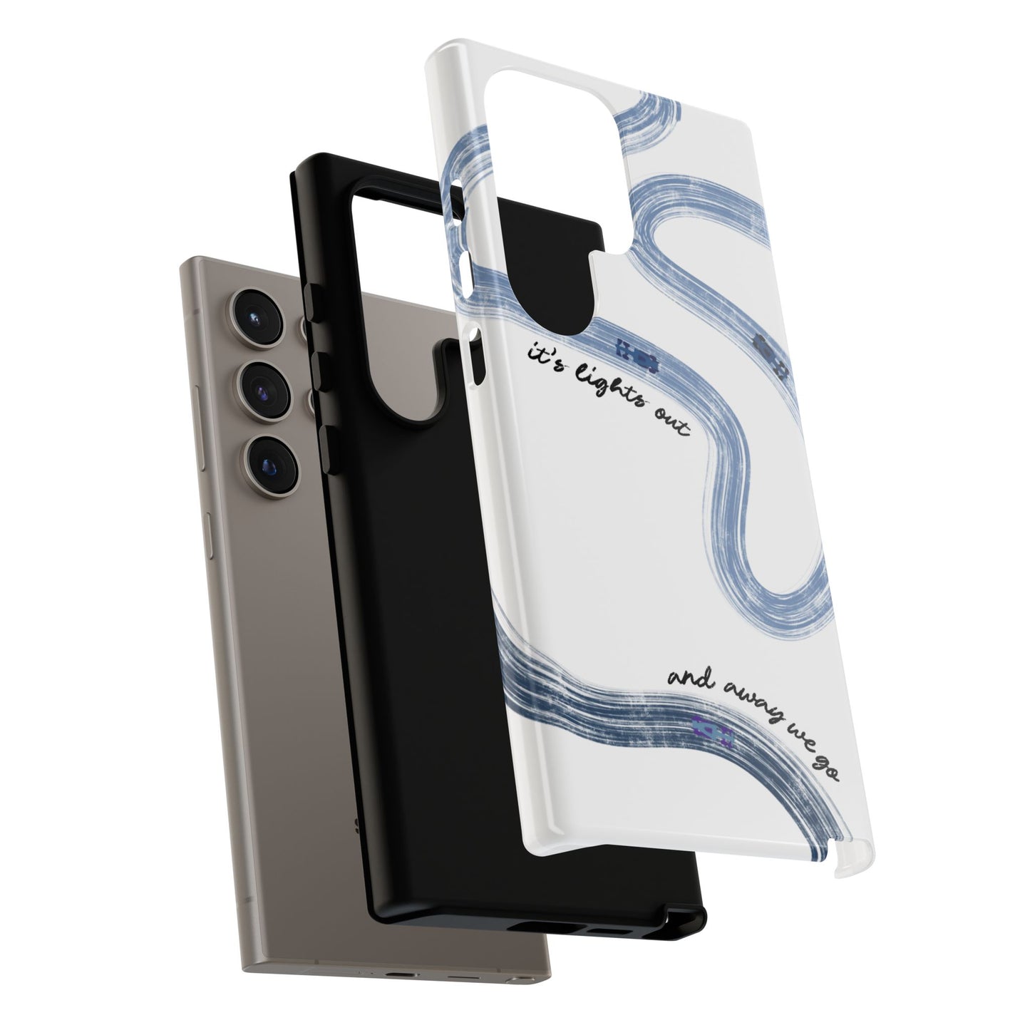 F1 Phone Case Blue Painted "its lights out and away we go", Trendy F1 Gift, Formula 1 Gift, Cute F1 Phone Case, Gift for F1 Fans