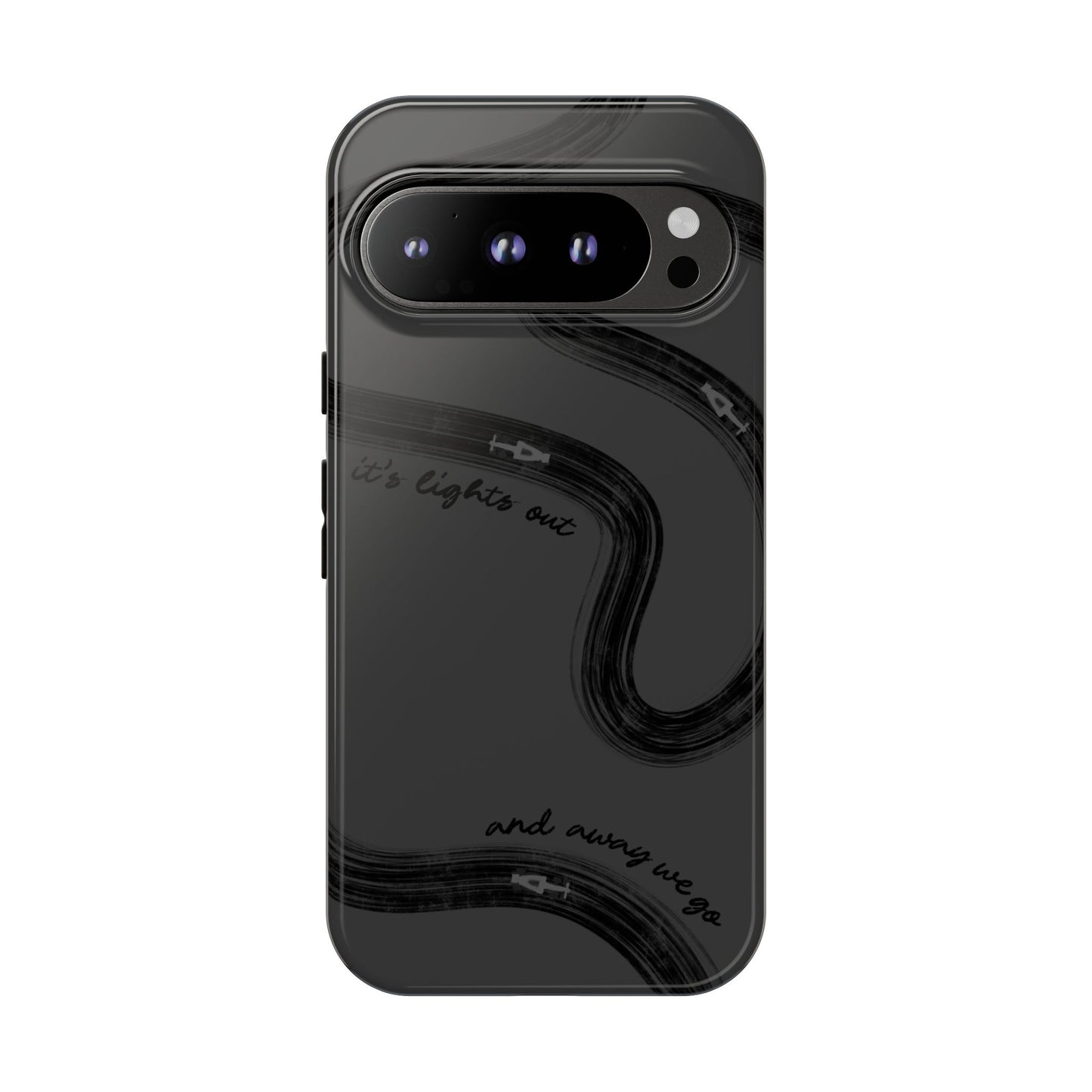 F1 Phone Case Monochrome Black Painted "its lights out and away we go", Trendy F1 Gift, Formula 1 Gift, Cute F1 Phone Case, Phone Case