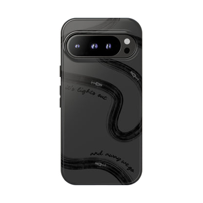 F1 Phone Case Monochrome Black Painted "its lights out and away we go", Trendy F1 Gift, Formula 1 Gift, Cute F1 Phone Case, Phone Case