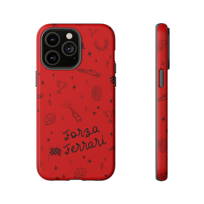 F1 Ferrari Racing Doodle "Forza Ferrari" F1 Phone Case Design