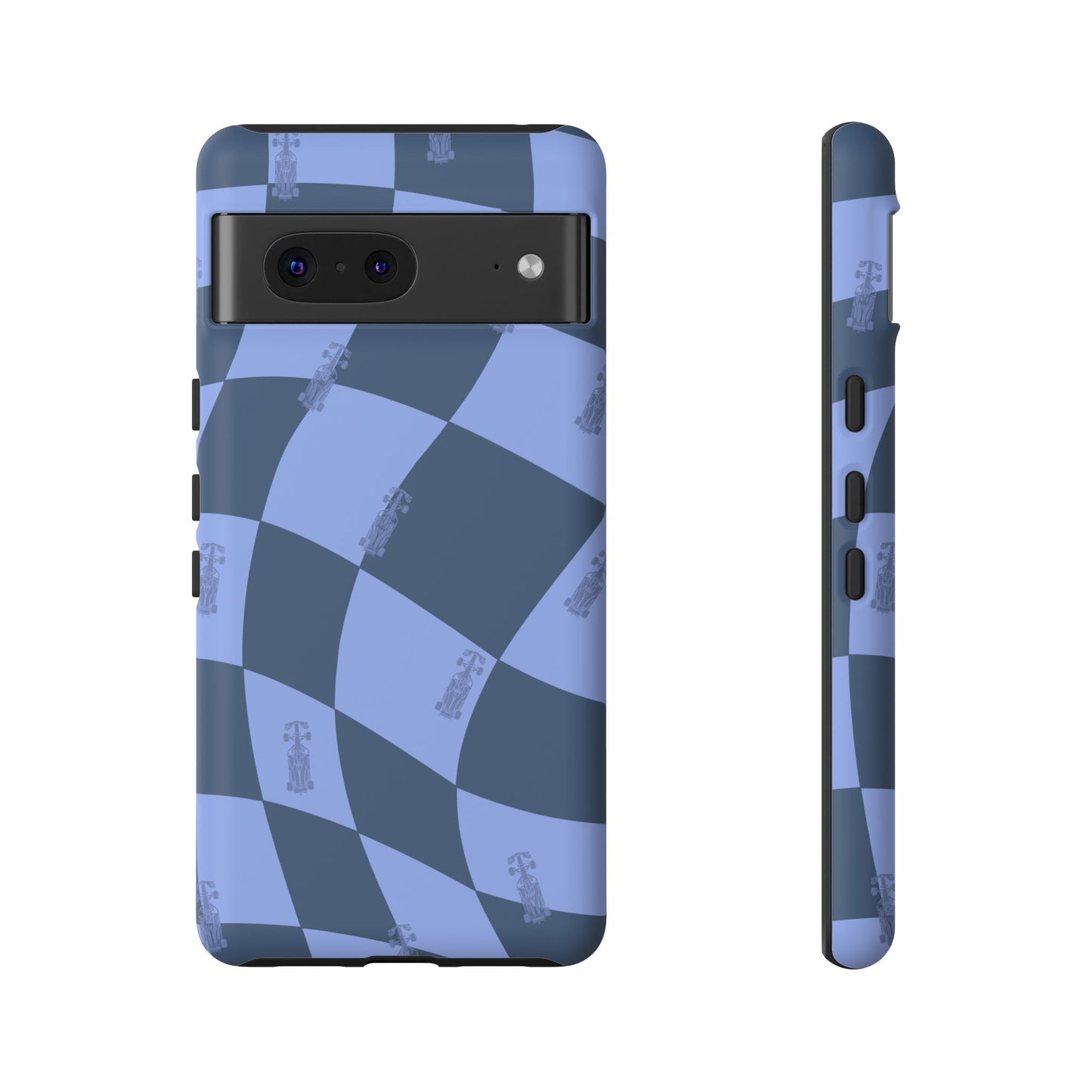F1 Phone Case Blue Checkerboard Design, Trendy F1 Gift, Formula 1 Gift, Cute F1 Phone Case, Unique Formula One Phone Case