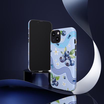 Blue F1 Williams and Blueberries Phone Case, Trendy F1 Gift, Formula 1 Gift, Cute Fruit F1 Phone Case, Unique Phone Case