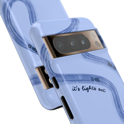 F1 Phone Case Monochrome Blue Painted "its lights out and away we go", Trendy F1 Gift, Formula 1 Gift, Cute F1 Phone Case, Phone Case
