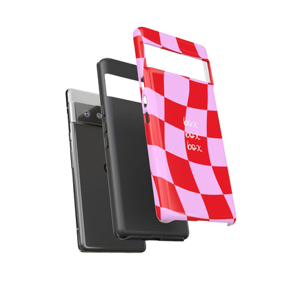 Pink and Red Checkered F1 Phone Case, Box Box Box F1 Phone Case